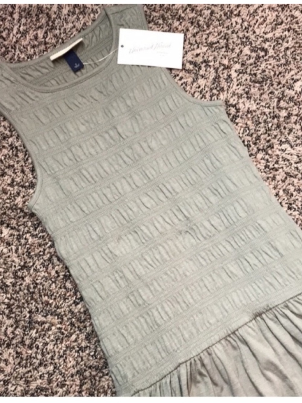 Universal Thread A Line Smocked Tank Midi Dress in Olive Green Size S | NWT - Picture 2 of 8